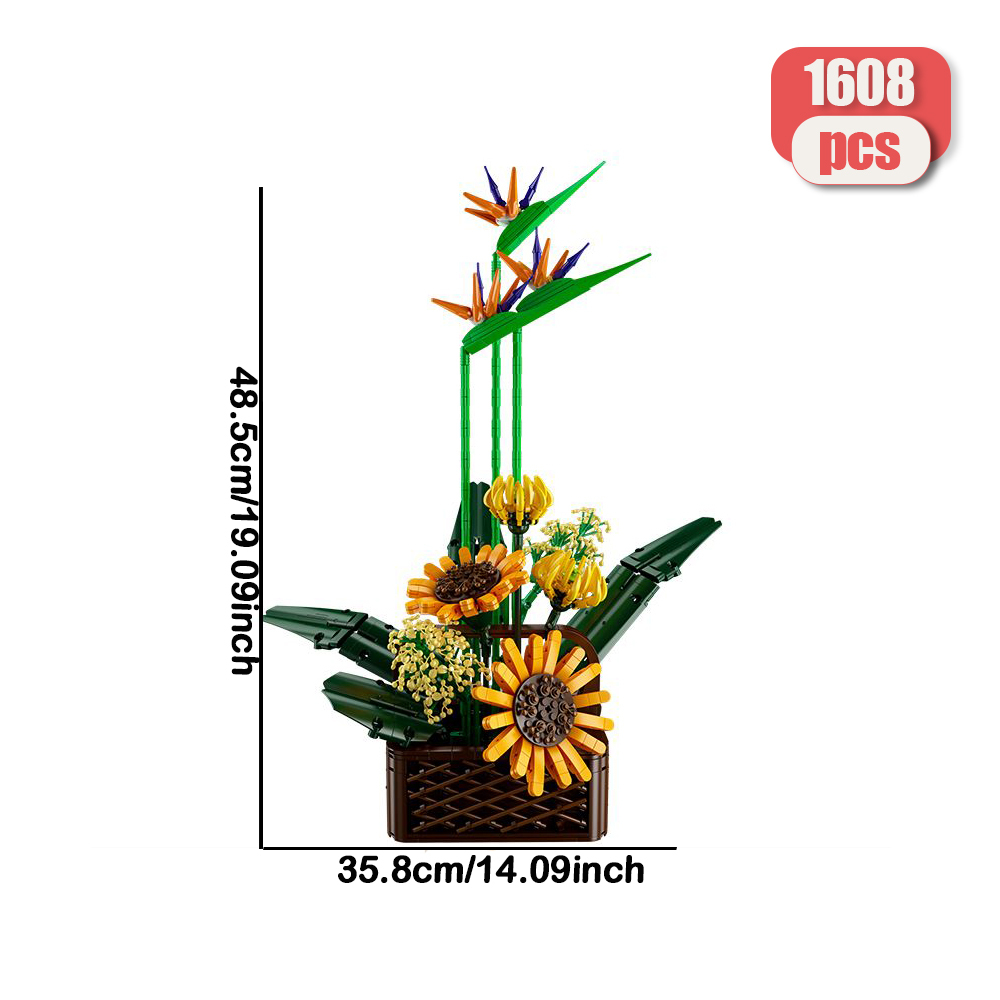 Mould King Ideas Flower World Birds Of Paradise 1608pcs Building Blocks Bricks Toys 10024S Home Decoration