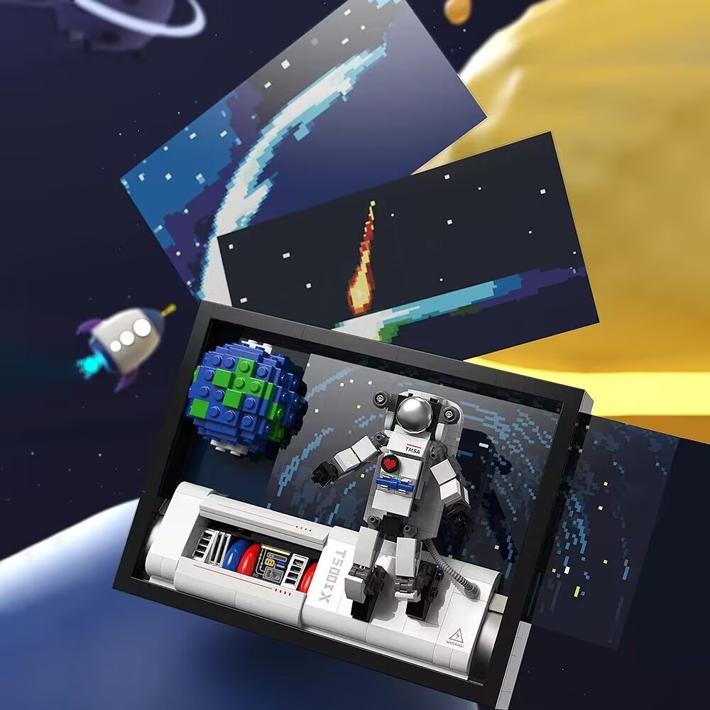 Space Drawing 300+pcs Moc Model Modular Building Blocks Bricks Toys TM5004