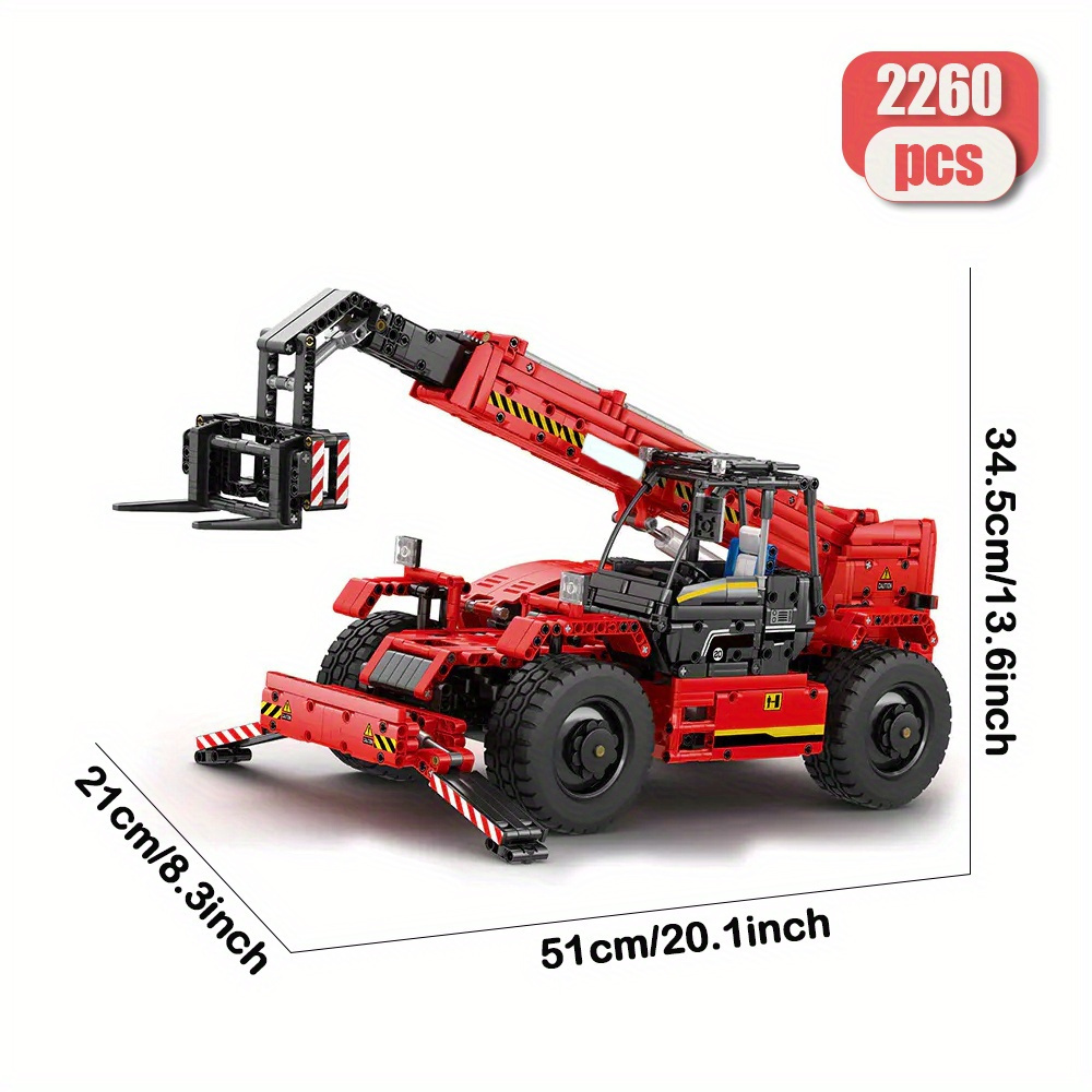 Telescopic Arm Forklift 2260pcs Moc Model Modular Building Blocks Bricks Toys RE22020