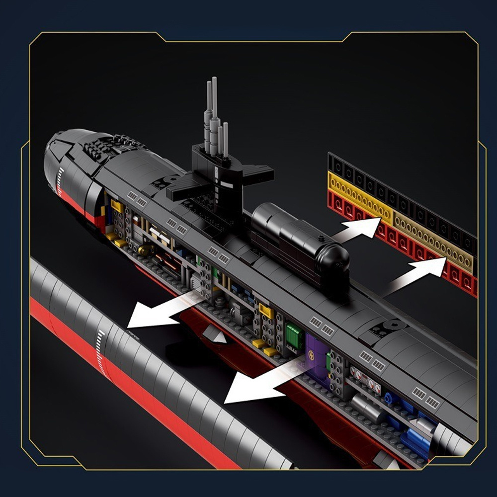 Attack Submarine 2988pcs Moc Model Modular Building Blocks Bricks Toys RE33049