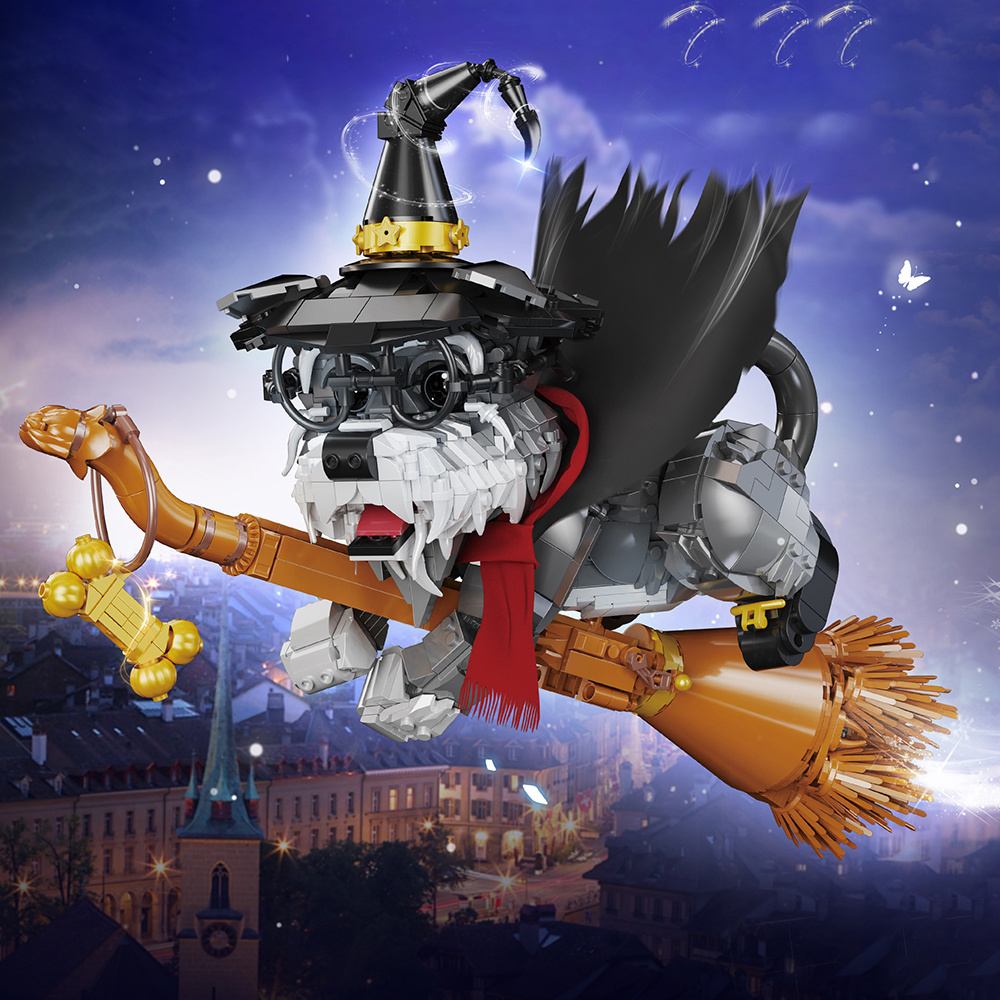 Fantasy world magic dog 1298pcs building block set model creative building block set is ABS plastic