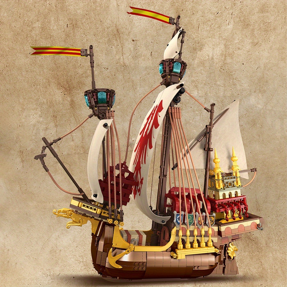 Armstrong galleon Airship Flagship 1998pcs building block set model Creative building block set is ABS plastic