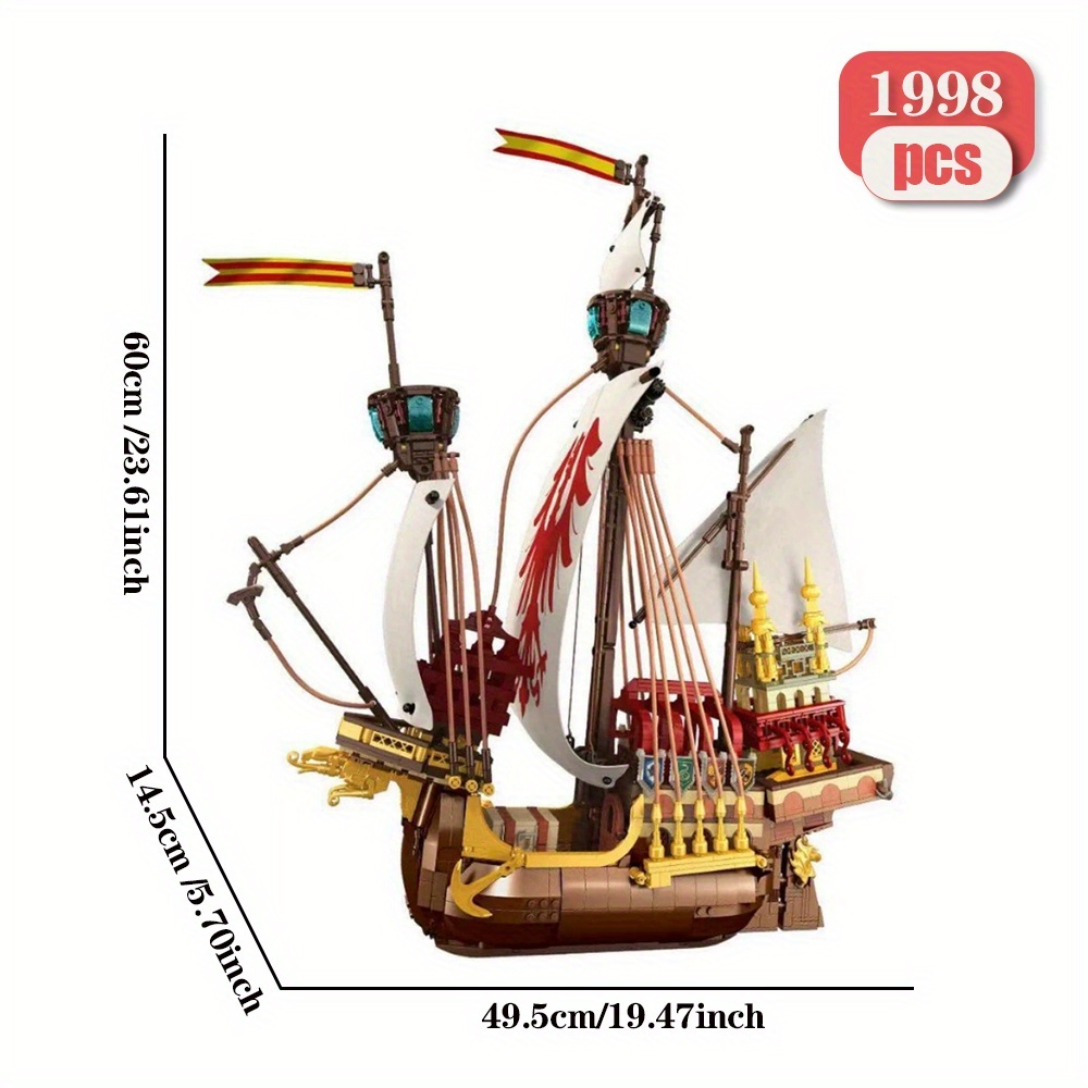 Armstrong galleon Airship Flagship 1998pcs building block set model Creative building block set is ABS plastic