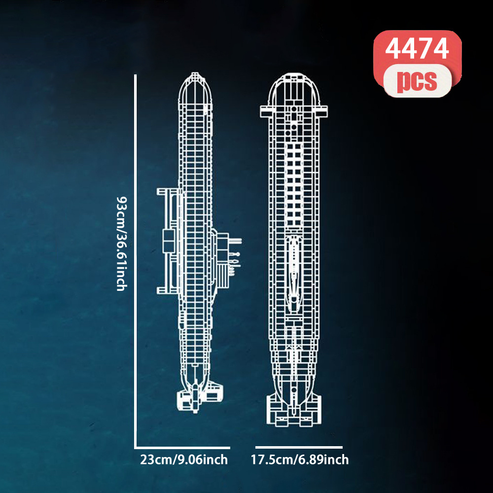 Nuclear Submarine Building Blocks Set - Creative Home Decor 4474Pcs Building Blocks Toys Set Home Decor Perfect New Year Christmas Birthday Gifts For Friends