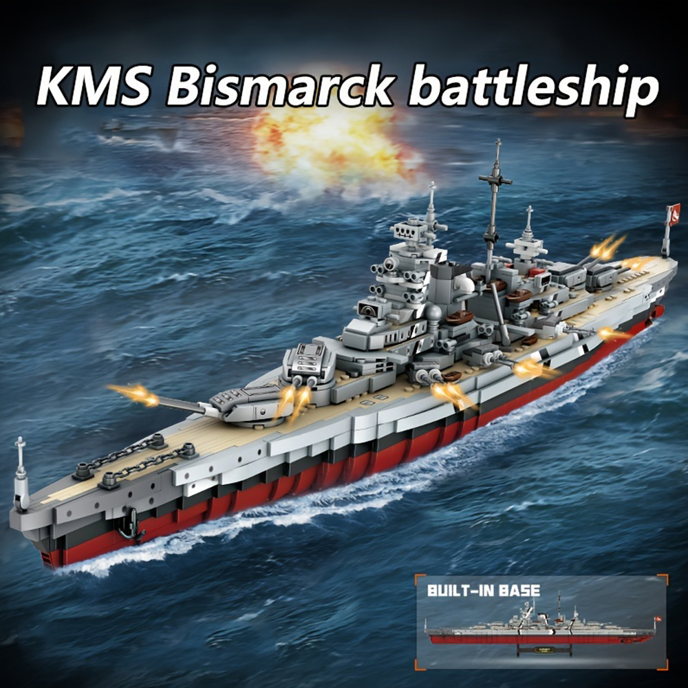 KMS Bismarck Battleship Building Kit 2073PCS Building Blocks Toys Set Home Decor Perfect New Year Christmas Birthday Gifts For Friends