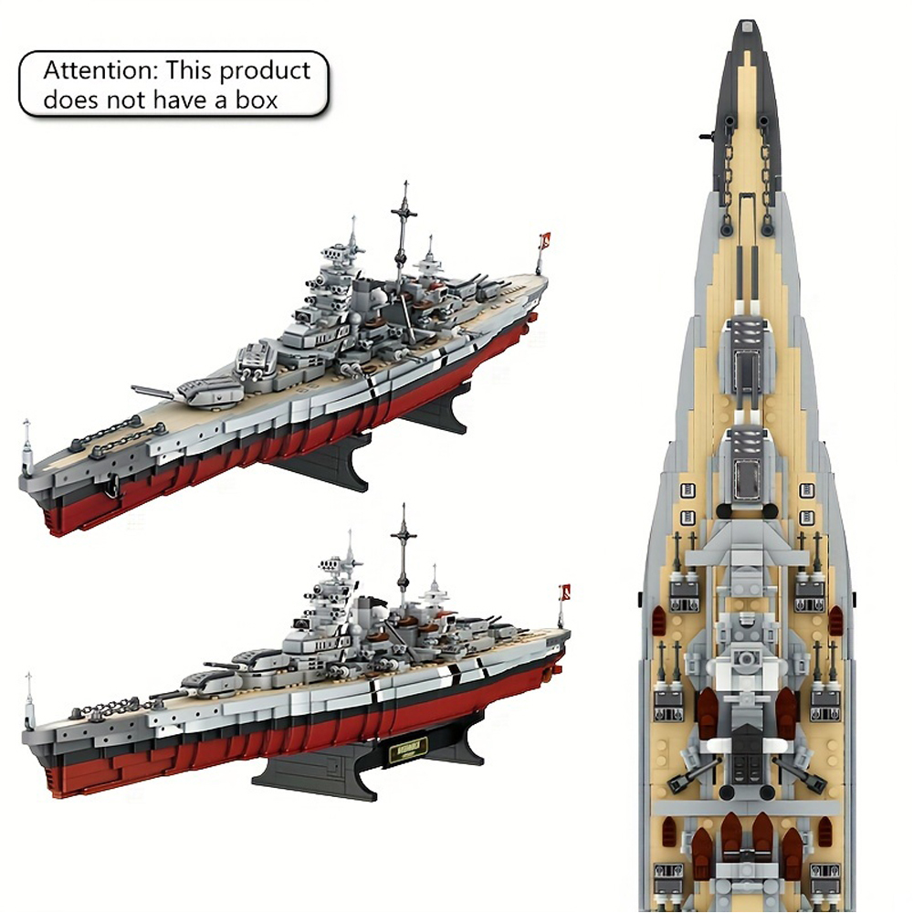 KMS Bismarck Battleship Building Kit 2073PCS Building Blocks Toys Set Home Decor Perfect New Year Christmas Birthday Gifts For Friends