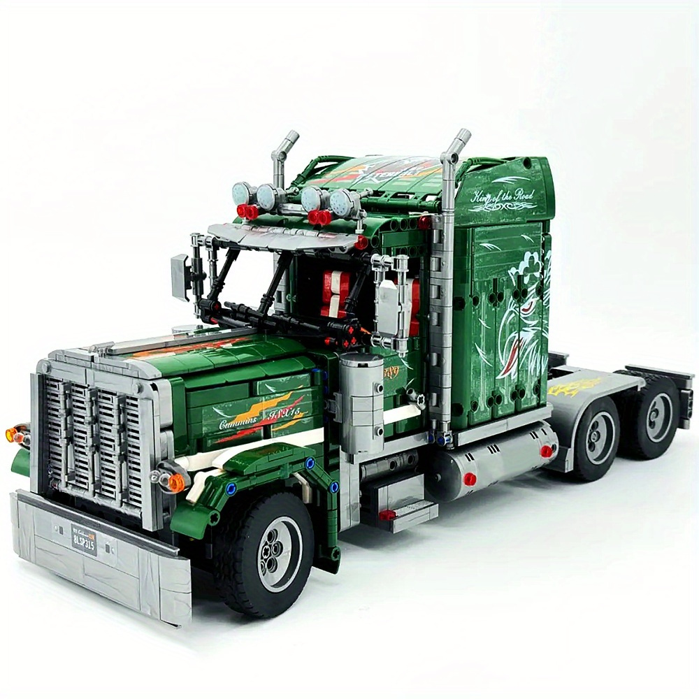 Green American Truck 2105Pcs Building Blocks Toys Set Home Decor Perfect New Year Christmas Birthday Gifts For Friends