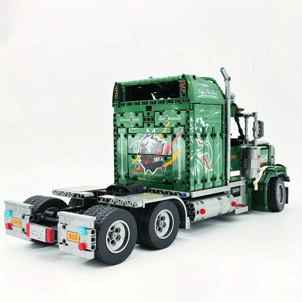Green American Truck 2105Pcs Building Blocks Toys Set Home Decor Perfect New Year Christmas Birthday Gifts For Friends