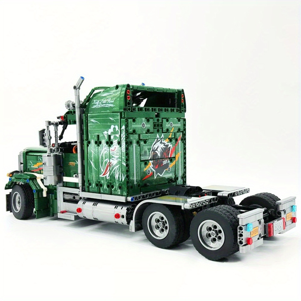 Green American Truck 2105Pcs Building Blocks Toys Set Home Decor Perfect New Year Christmas Birthday Gifts For Friends
