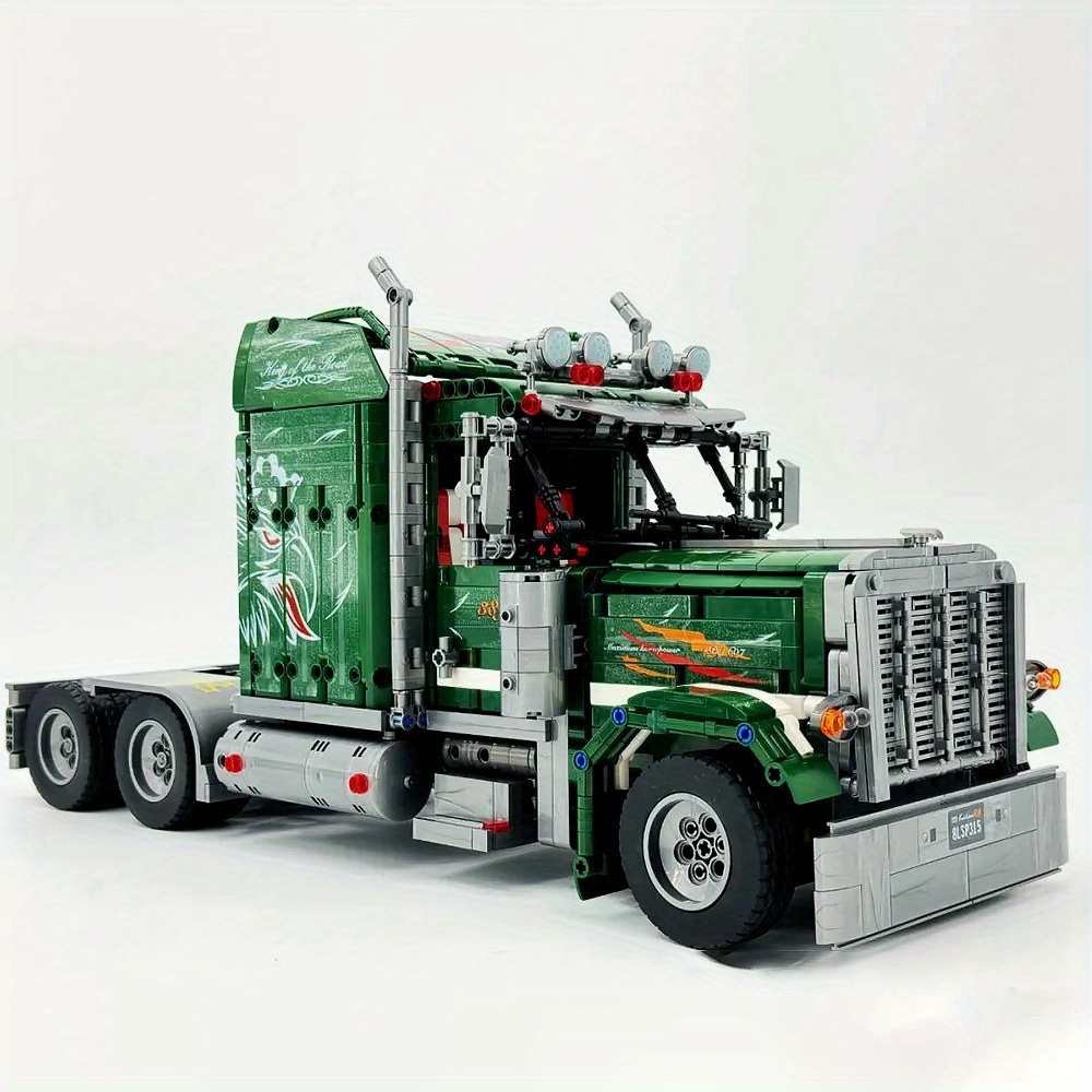 Green American Truck 2105Pcs Building Blocks Toys Set Home Decor Perfect New Year Christmas Birthday Gifts For Friends