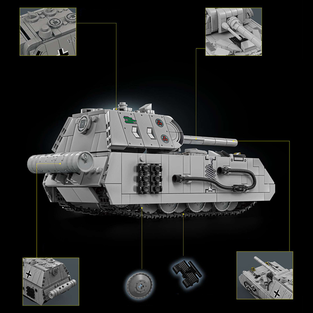 Maus Heavy Tank 802Pcs Building Blocks Toys Set Home Decor Perfect New Year Christmas Birthday Gifts For Friends