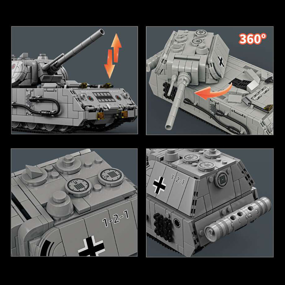 Maus Heavy Tank 802Pcs Building Blocks Toys Set Home Decor Perfect New Year Christmas Birthday Gifts For Friends