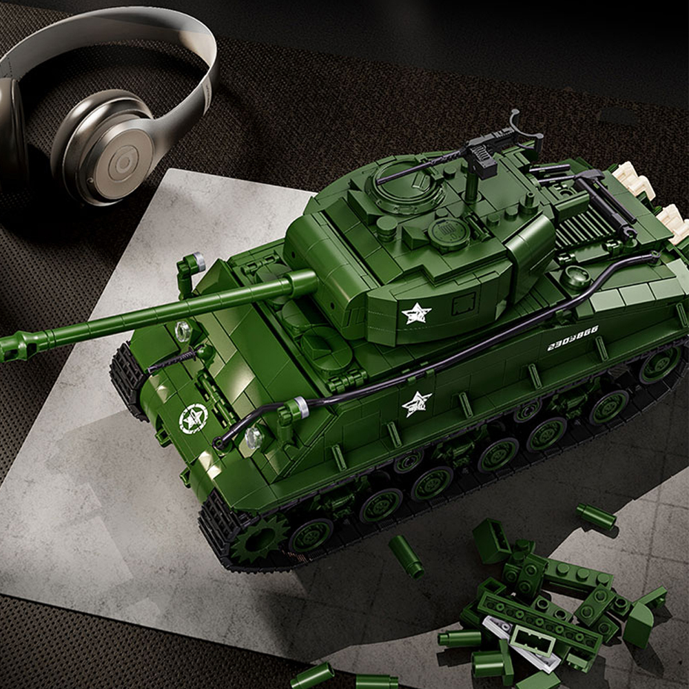 M4 SHERMAN MEDIUM TANK 1682Pcs Building Blocks Toys Set Home Decor Perfect New Year Christmas Birthday Gifts For Friends