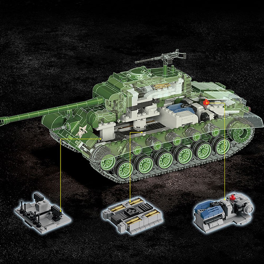 M26 PERSHING 1703 Pcs TANK  Building Blocks Toys Set Home Decor Perfect New Year Christmas Birthday Gifts For Friends