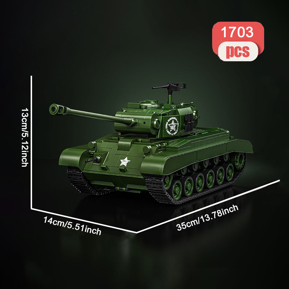 M26 PERSHING 1703 Pcs TANK  Building Blocks Toys Set Home Decor Perfect New Year Christmas Birthday Gifts For Friends
