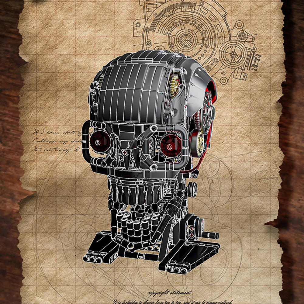Mechanical Skull Head Building Blocks Toy Set 1099Pcs Building Blocks Toys Set Home Decor Perfect New Year Christmas Birthday Gifts For Friends