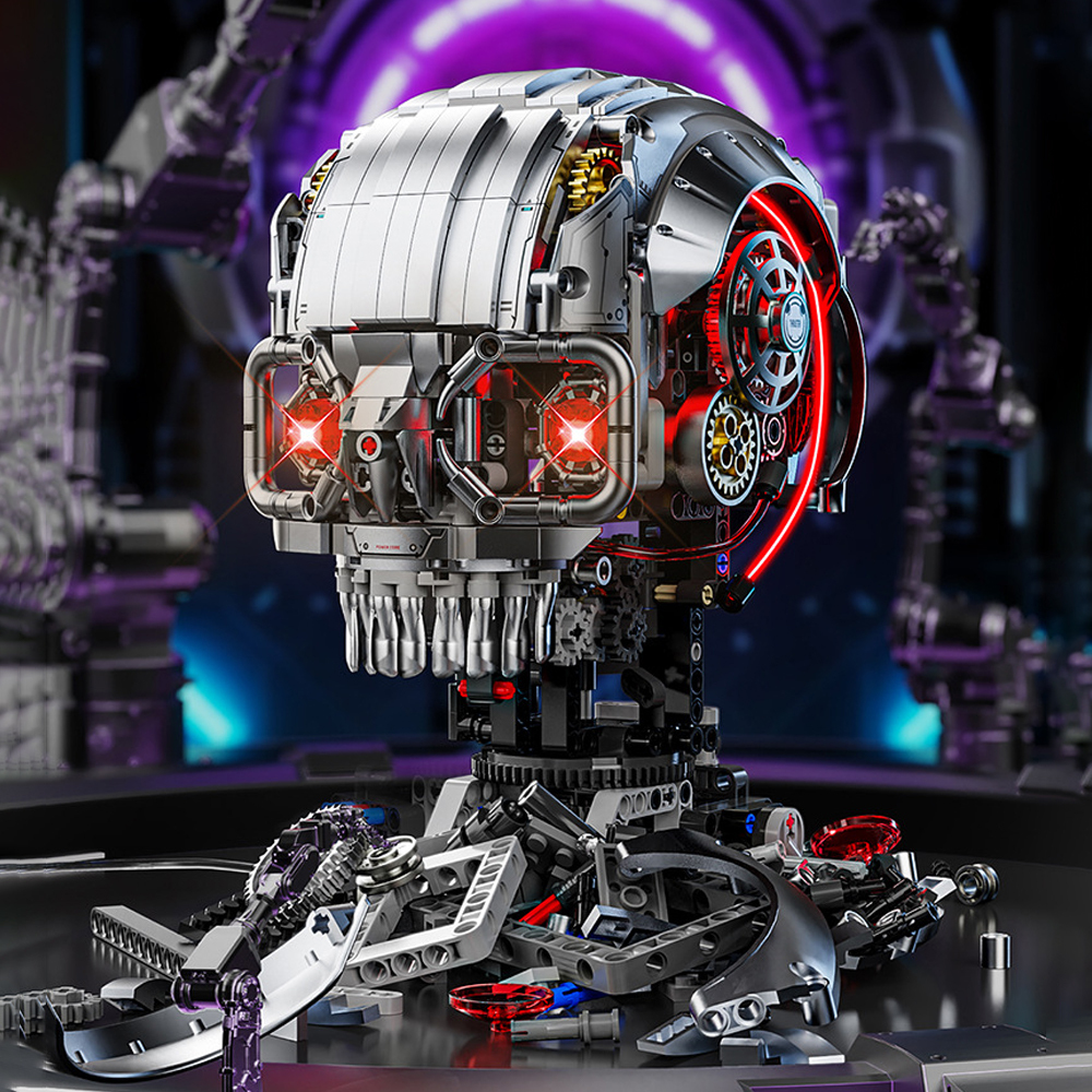 Mechanical Skull Head Building Blocks Toy Set 1099Pcs Building Blocks Toys Set Home Decor Perfect New Year Christmas Birthday Gifts For Friends