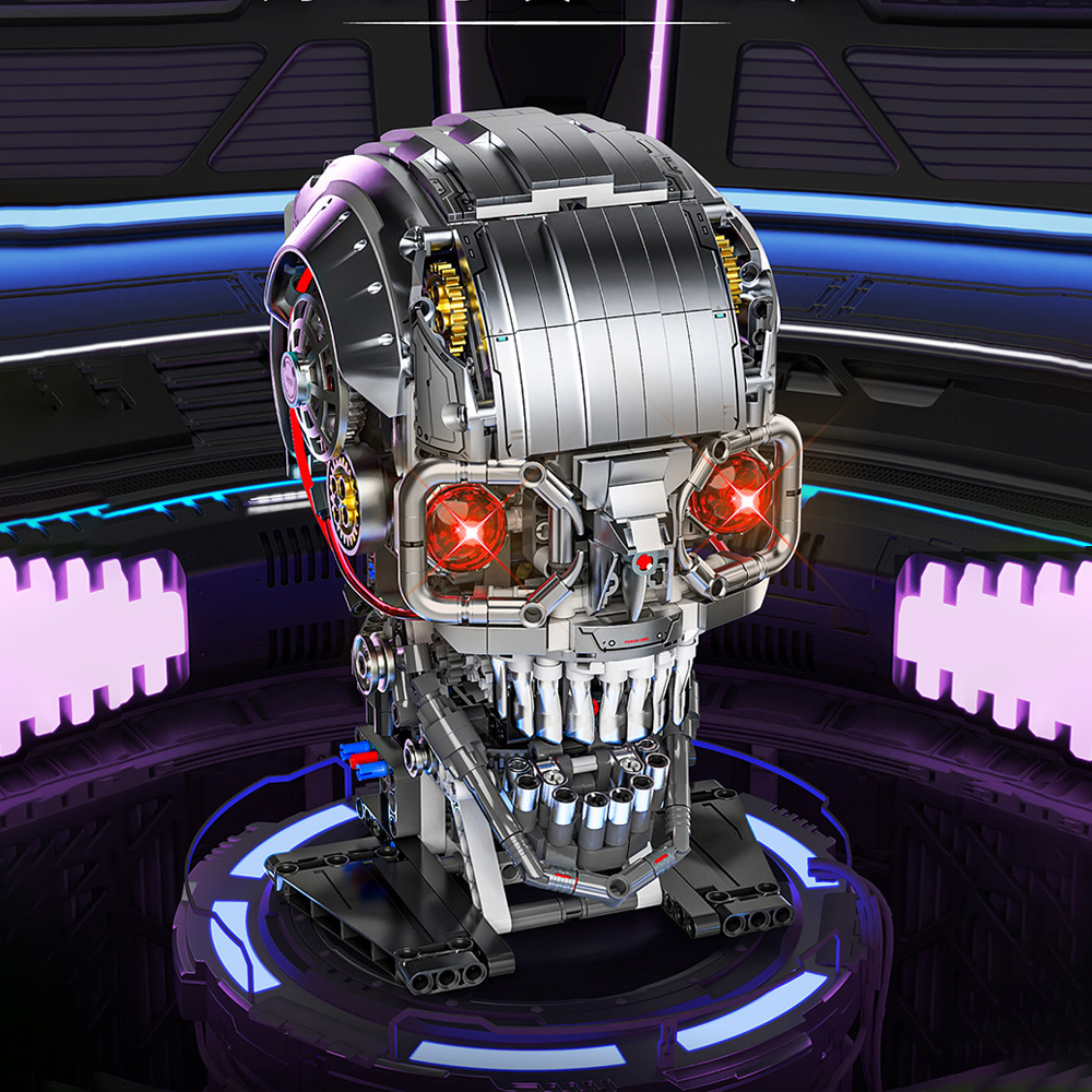 Mechanical Skull Head Building Blocks Toy Set 1099Pcs Building Blocks Toys Set Home Decor Perfect New Year Christmas Birthday Gifts For Friends