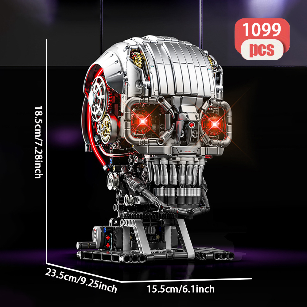 Mechanical Skull Head Building Blocks Toy Set 1099Pcs Building Blocks Toys Set Home Decor Perfect New Year Christmas Birthday Gifts For Friends