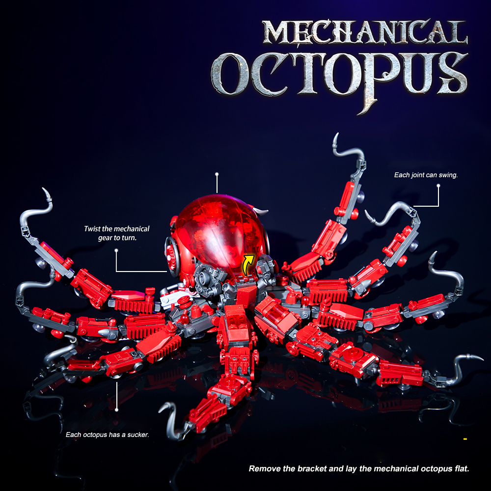 Mechanical Octopus 882pcs Building Blocks Toys Set Home Decor Perfect New Year Christmas Birthday Gifts For Friends