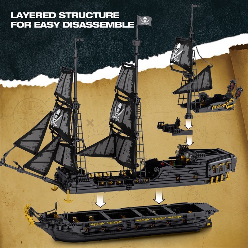 4304pcs Pirate Ship Building Blocks Toys Set Home Decor Perfect New Year Christmas Birthday Gifts For Friends