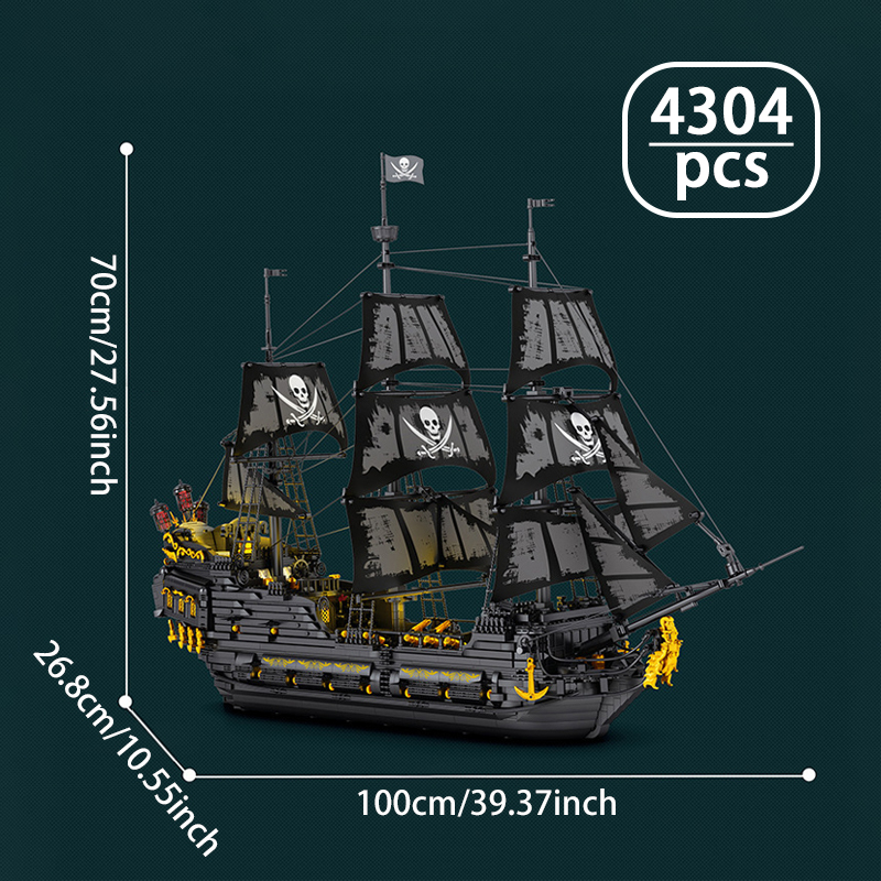 4304pcs Pirate Ship Building Blocks Toys Set Home Decor Perfect New Year Christmas Birthday Gifts For Friends