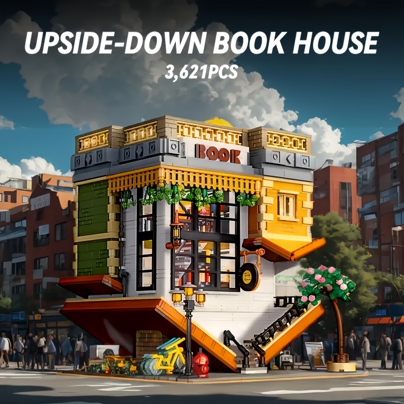 3621pcs Inverted Bookstore Street Scene Building Blocks Toys Set Home Decor Perfect New Year Christmas Birthday Gifts For Friends