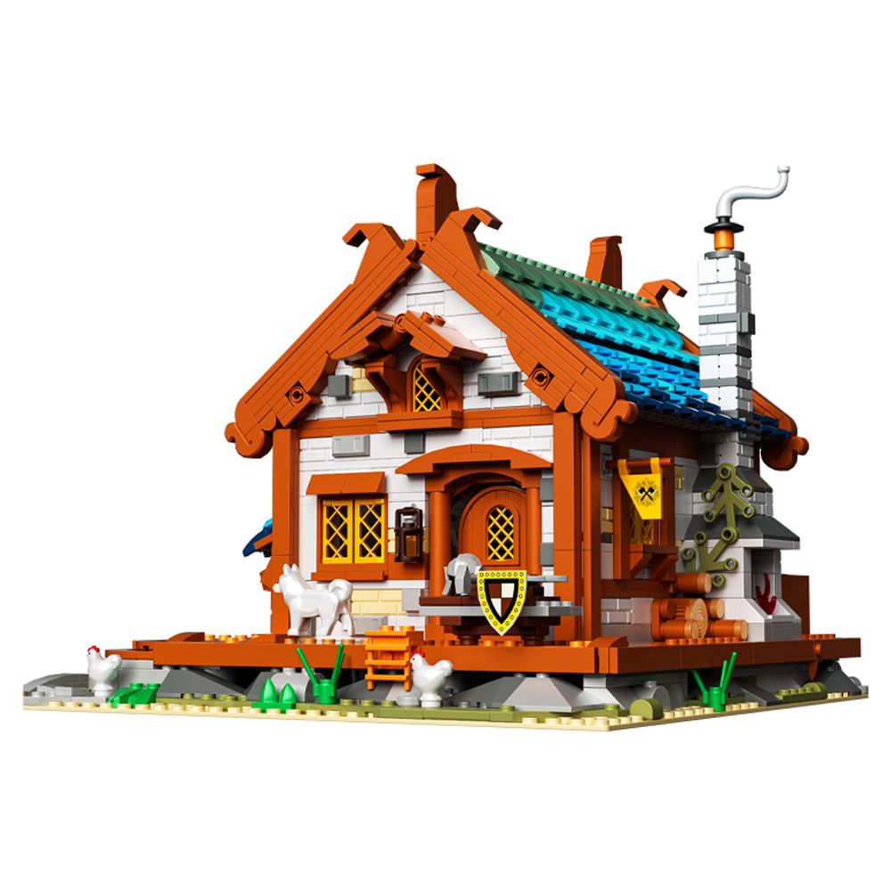 1707pcs Medieval Blacksmith Building Blocks Toys Set Home Decor Perfect New Year Christmas Birthday Gifts For Friends