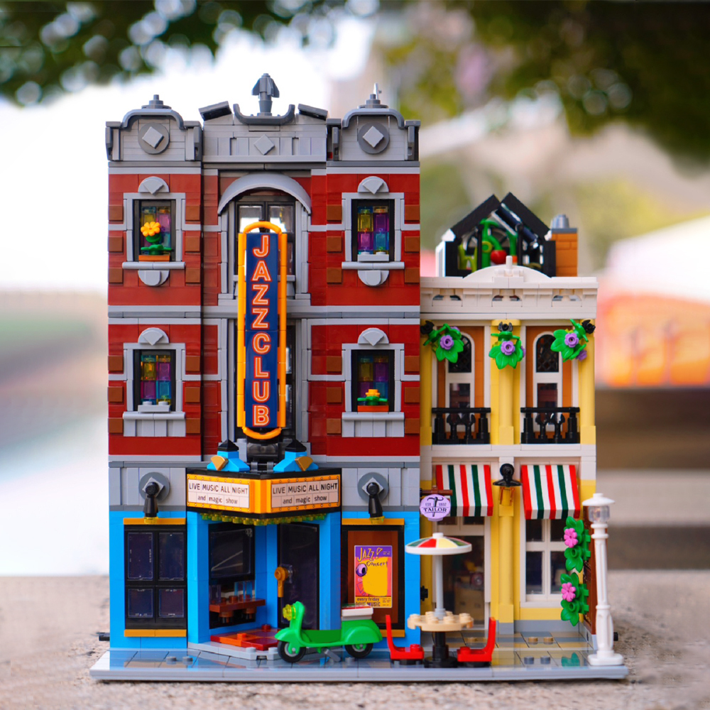 (Ship from USA) Classic Creator Expert City Street View Serial Jazz Club & Pizzeria 10312 56888 2988Pcs Building Blocks Bricks With Minifigures