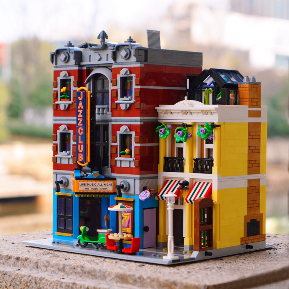 (Ship from USA) Classic Creator Expert City Street View Serial Jazz Club & Pizzeria 10312 56888 2988Pcs Building Blocks Bricks With Minifigures