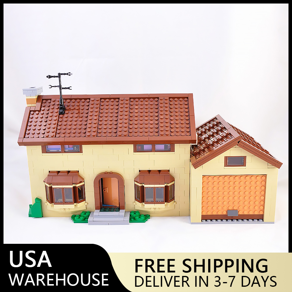 (Ship From USA) Creator Exper Street View The Simpsons House 71006 16005 2523Pcs Building Blocks Bricks