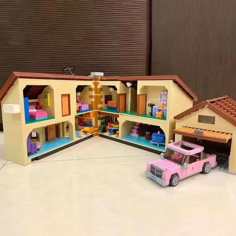 (Ship From USA) Creator Exper Street View The Simpsons House 71006 16005 2523Pcs Building Blocks Bricks