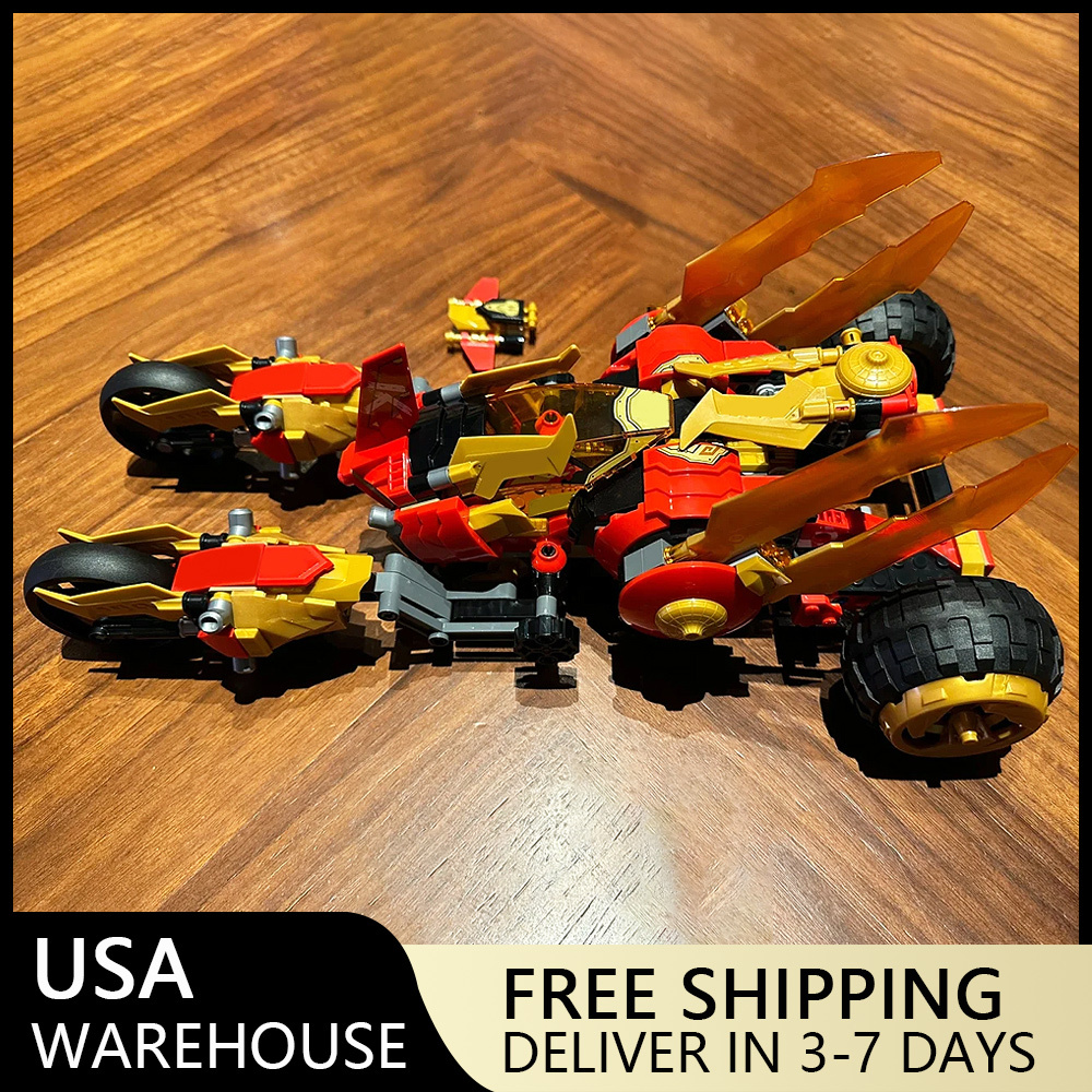 (Ship from USA) Ninjago Serial Kai's Golden Dragon Raider 71773 624Pcs Building Blocks Bricks With Minifigures