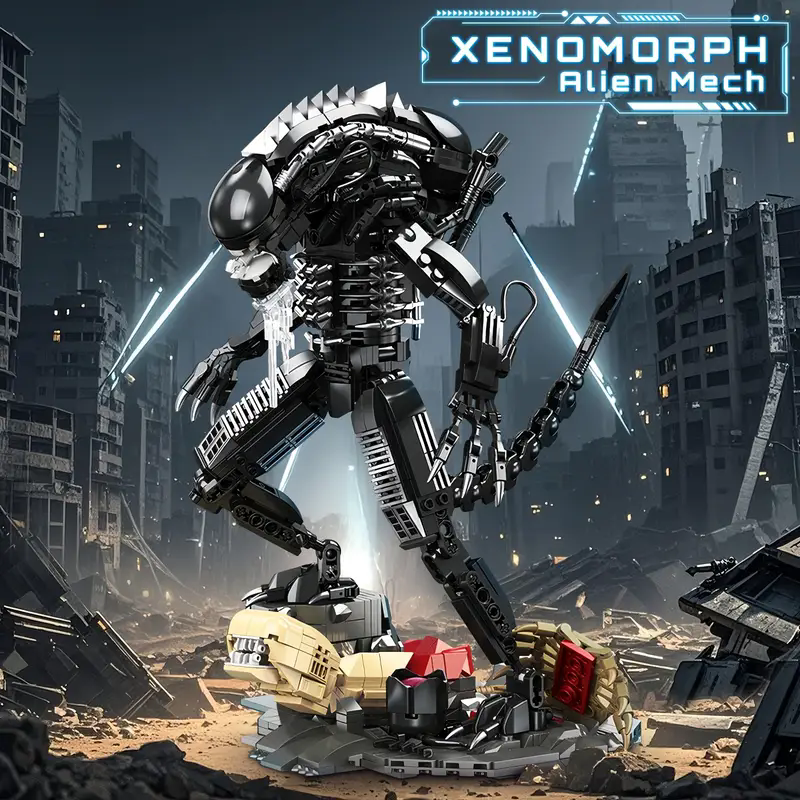 (Ship from USA) Movie & Game Serial Battle Xenomorph  JJ9154 882Pcs Building Blocks Bricks