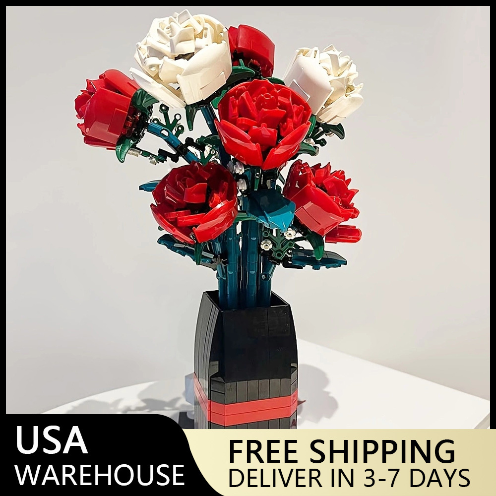 (Ship from USA) Creator Expert And Botanical Collection Serial Rose 92365 878Pcs Building Blocks Bricks