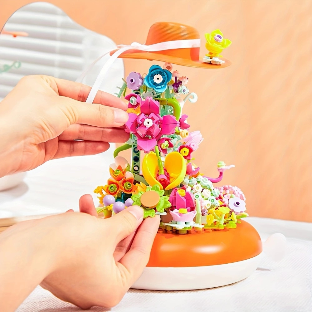Bouquet Hat Music Box 575pcs Moc Model Modular Building Blocks Bricks Toys DK7003