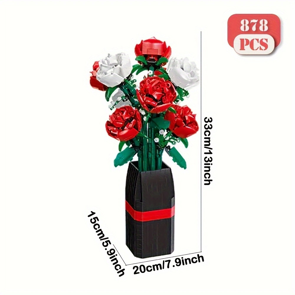 (Ship from USA) Creator Expert And Botanical Collection Serial Rose 92365 878Pcs Building Blocks Bricks