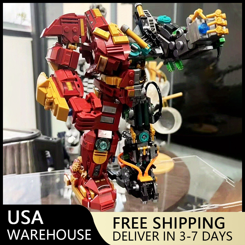 (Ship from USA) Super Heroes And Marvel Serial Steel Perspective Mechanical Body 2081 1203PCS Building Blocks Bricks