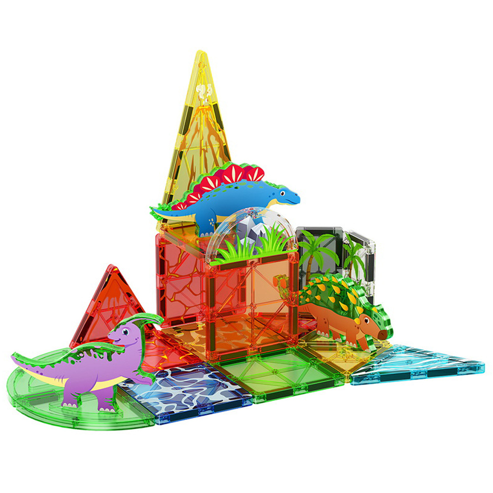 (Ship from USA)  Children's Toy Serial Dinosaur Scene Magnetic Piece CLP-031 38PCS Building Blocks Bricks compatible With LEGO Minifigures