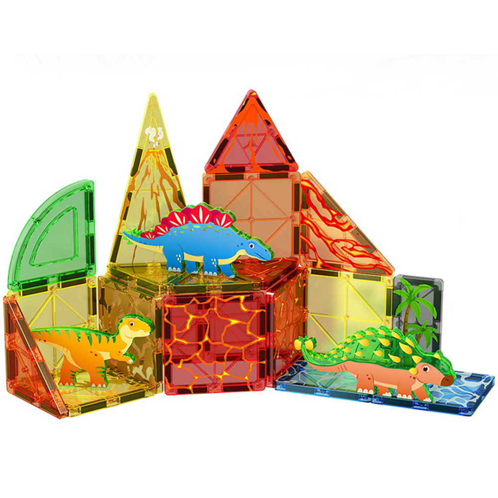 (Ship from USA)  Children's Toy Serial Dinosaur Scene Magnetic Piece CLP-031 38PCS Building Blocks Bricks compatible With LEGO Minifigures