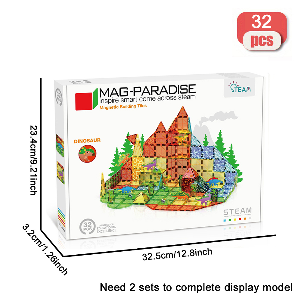 (Ship from USA)  Children's Toy Serial Dinosaur Scene Magnetic Piece CLP-031 38PCS Building Blocks Bricks compatible With LEGO Minifigures