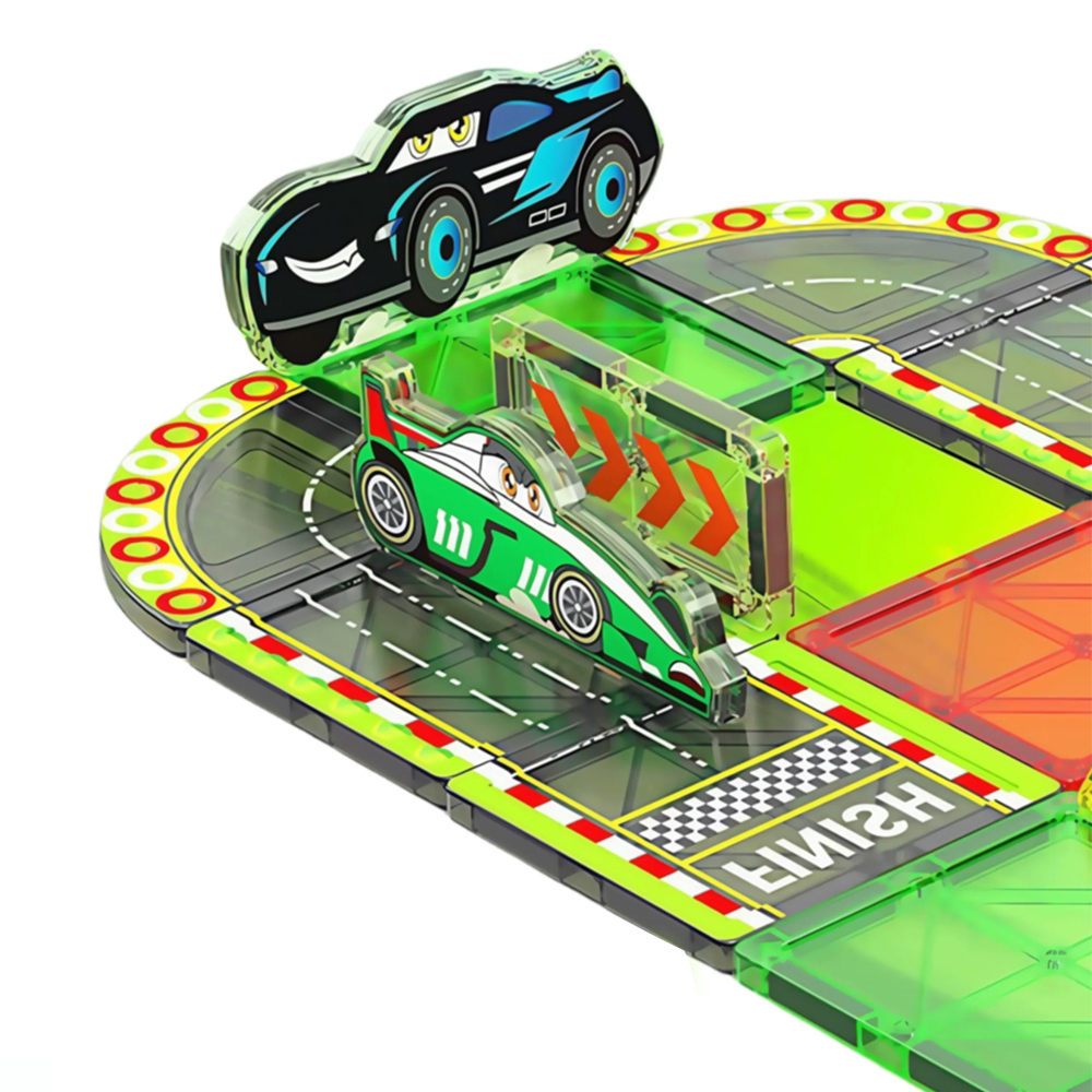 (Ship from USA)  Children's Toy Serial Racing Scene Magnetic Sheet CLP-032 32PCS Building Blocks Bricks compatible With LEGO Minifigures