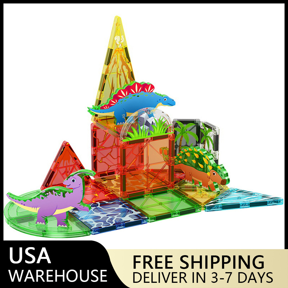 (Ship from USA)  Children's Toy Serial Dinosaur Scene Magnetic Piece CLP-031 38PCS Building Blocks Bricks compatible With LEGO Minifigures