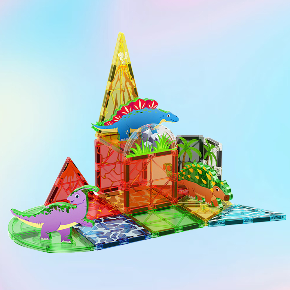 (Ship from USA)  Children's Toy Serial Dinosaur Scene Magnetic Piece CLP-031 38PCS Building Blocks Bricks compatible With LEGO Minifigures