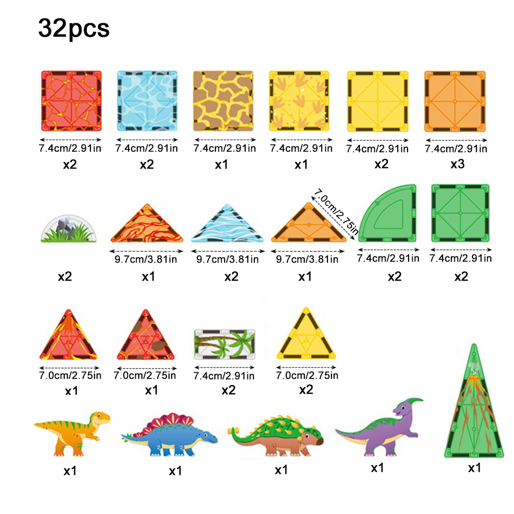(Ship from USA)  Children's Toy Serial Dinosaur Scene Magnetic Piece CLP-031 38PCS Building Blocks Bricks compatible With LEGO Minifigures