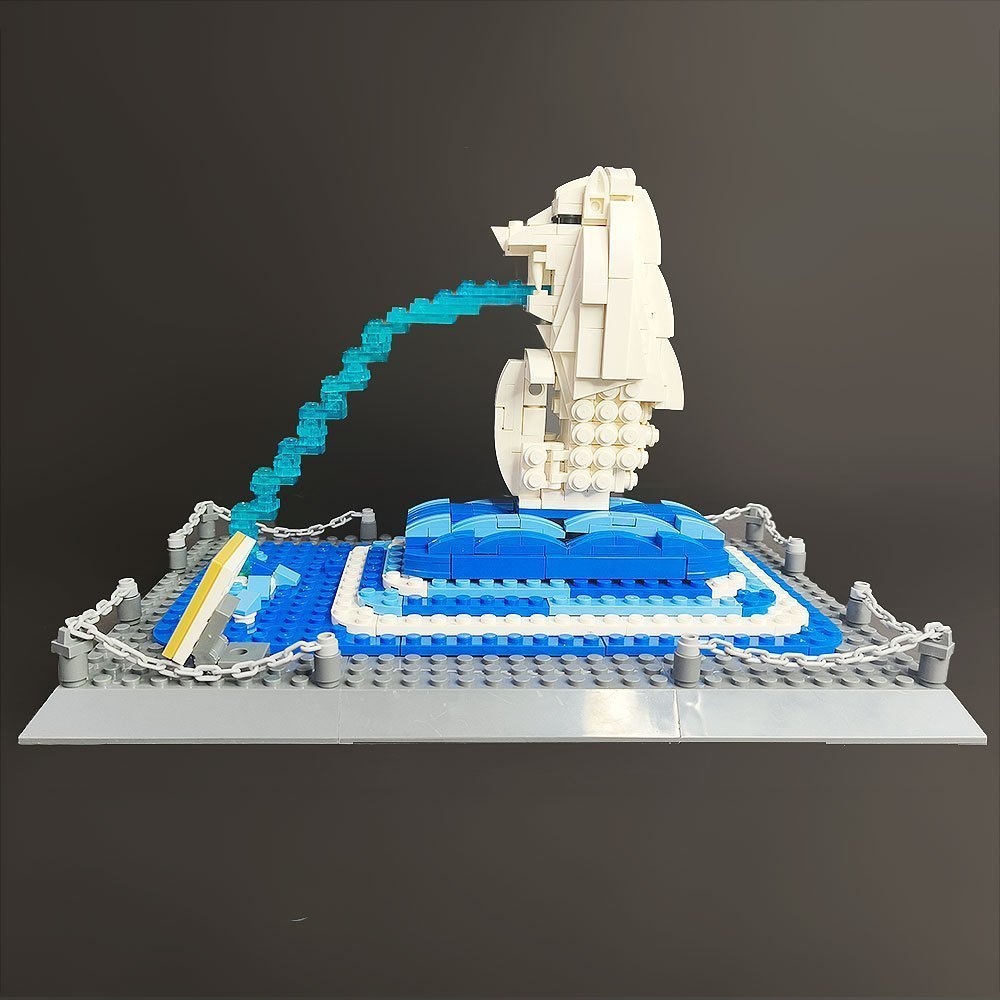 The Merlion Statye Singapore 503pcs Moc Model Modular Building Blocks Bricks Toys WG4218