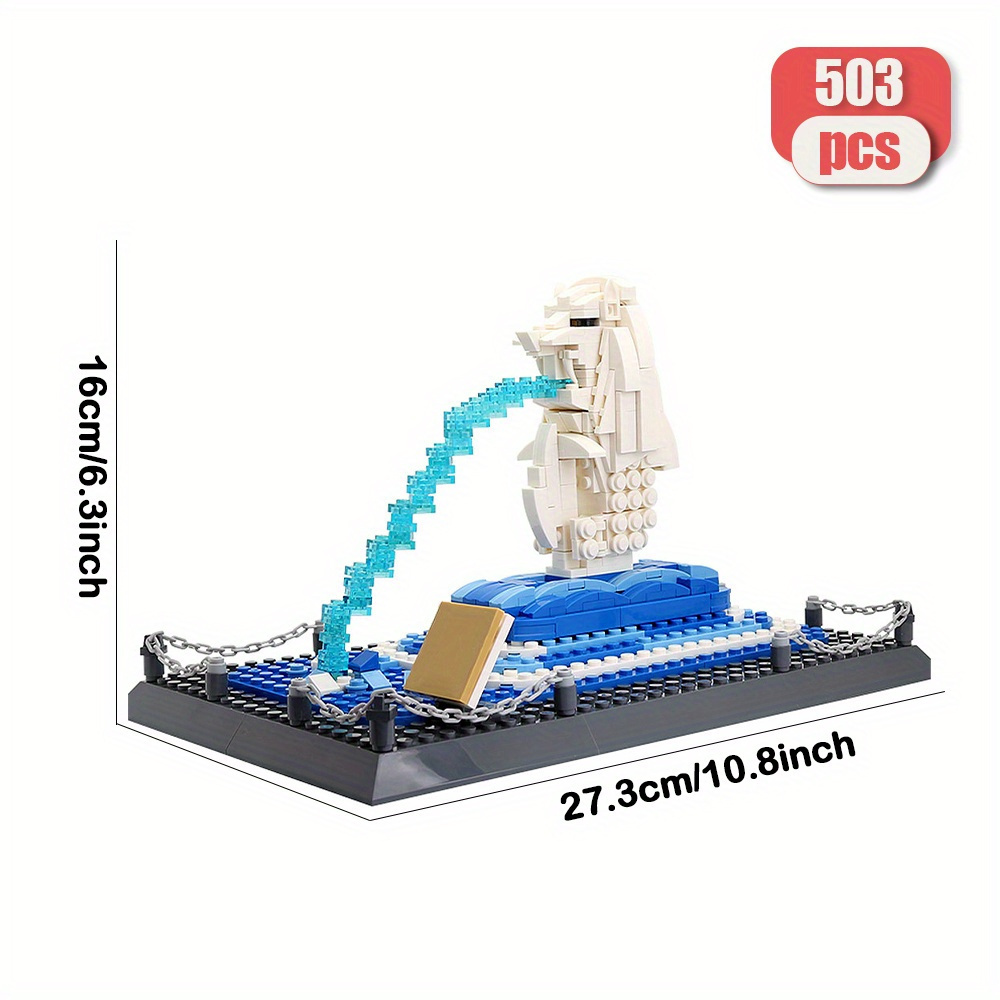 The Merlion Statye Singapore 503pcs Moc Model Modular Building Blocks Bricks Toys WG4218