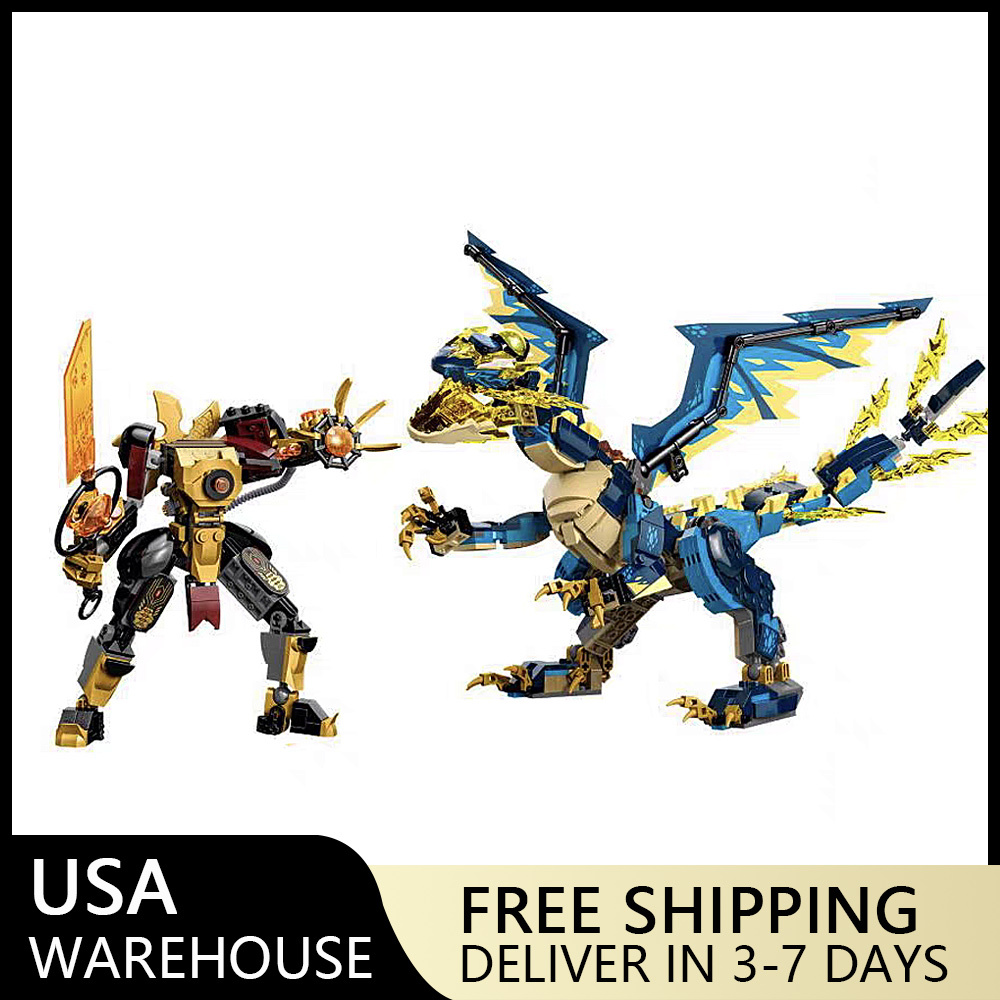 (Ship from USA) Ninjago Serial Elemental Dragon vs. The Empress Mech 71796 1038PCS Building Blocks Bricks compatible With LEGO Minifigures