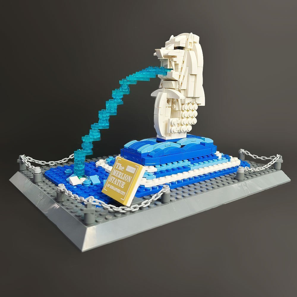 The Merlion Statye Singapore 503pcs Moc Model Modular Building Blocks Bricks Toys WG4218