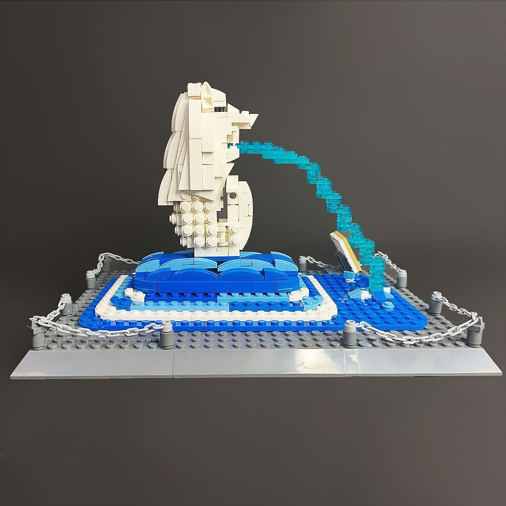 The Merlion Statye Singapore 503pcs Moc Model Modular Building Blocks Bricks Toys WG4218